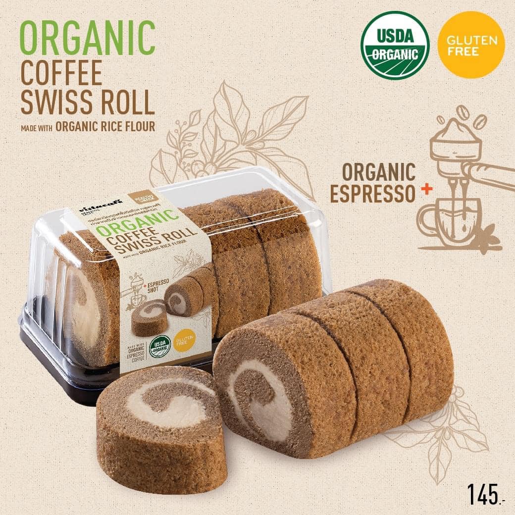 ใหม่! ORGANIC COFFEE SWISS ROLL ที่ Vista Cafe